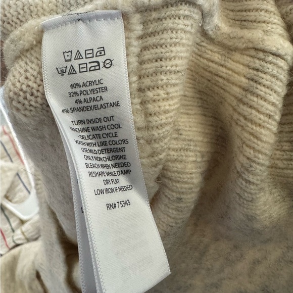 WILLIAM RAST  Oatmeal Grey Back V Neck Sweater Polka Dot Alpaca Womens XS - Picture 6 of 6